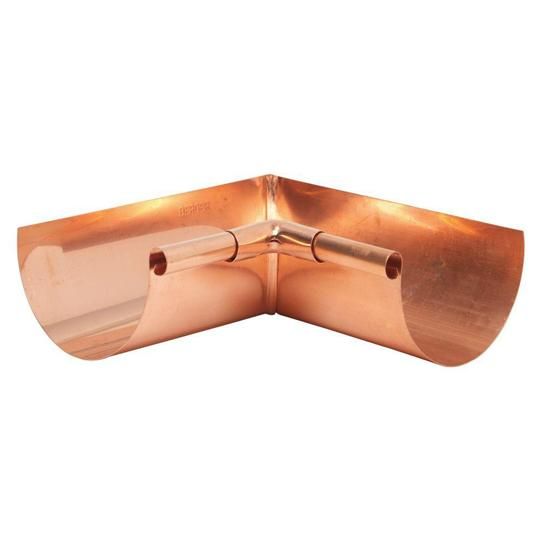 16 Oz. 5" Half Round Inside Copper 90° Miter