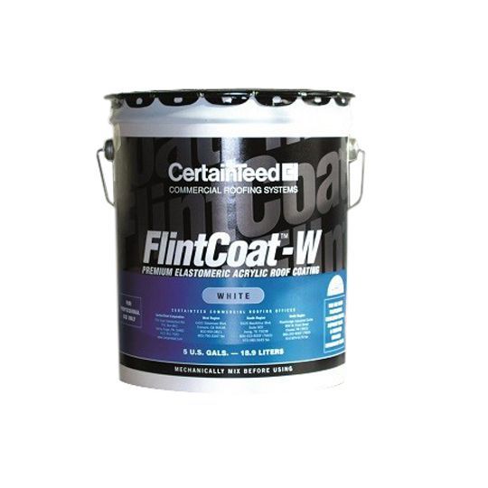 FlintCoatW Elastomeric Acrylic Roof Coating 5 Gallon Pail