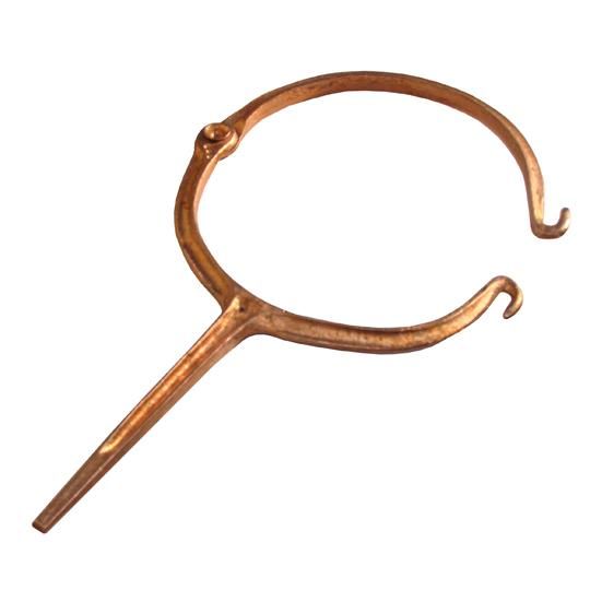 3" Plain Round Coppered Hinged Downspout Hook