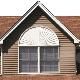 Fypon Molded Millwork 22" x 44" Sunburst Half Round Window Pediment