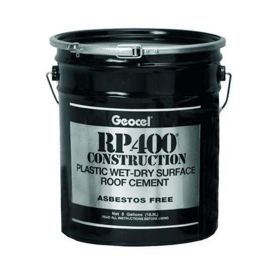 RP-400 Construction Plastic Wet-Dry Surface Roof Cement - 5 Gallon Lever-Lock Pail