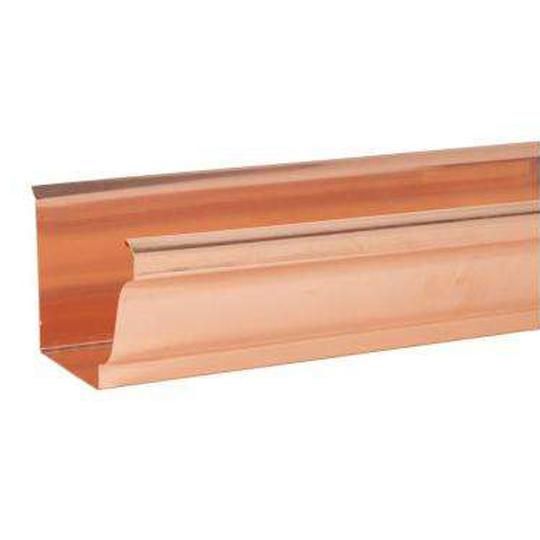 20 Oz. 7" x 20' K-Style Copper Gutter Straight Back