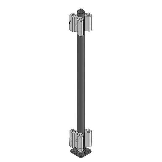 EZ Set II Bracketed Flat Post Support Kit for Concrete 3'