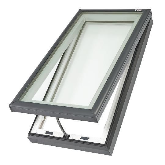 Manual "Fresh Air" Curb-Mounted Skylight with Aluminum Cladding & Laminated Low-E3 Glass