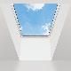 Kennedy Skylights 22-1/2" x 22-1/2" Self-Flashing Fixed Tempered Glass Skylight with 4" Curb & White Wood Interior Bronze/Clear
