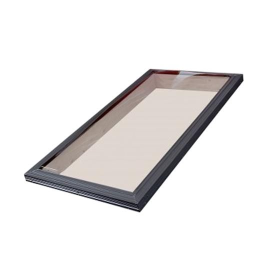 22.5" x 22.5" Curb Mount Aluminum Clear Poly Double Dome Skylight with Bronze Frame