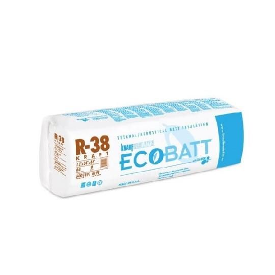 (B19E) 12" x 24" x 48" R-38 EcoBatt Kraft Faced Insulation
