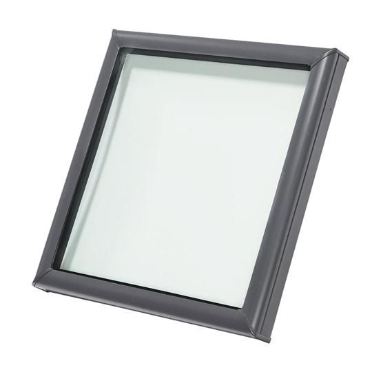 Fixed Curb-Mounted Skylight with Aluminum Cladding, Laminated Low-E3 Comfort Glass & White Manual Light Filtering Blind