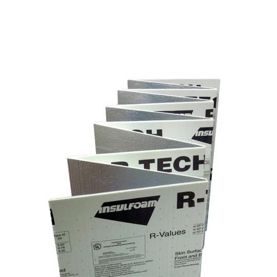 3/8" x 4' x 50' R-TECH&reg; EPS Rigid Fanfold Insulation - 1.00 pcf Density - 2 SQ. Bundle