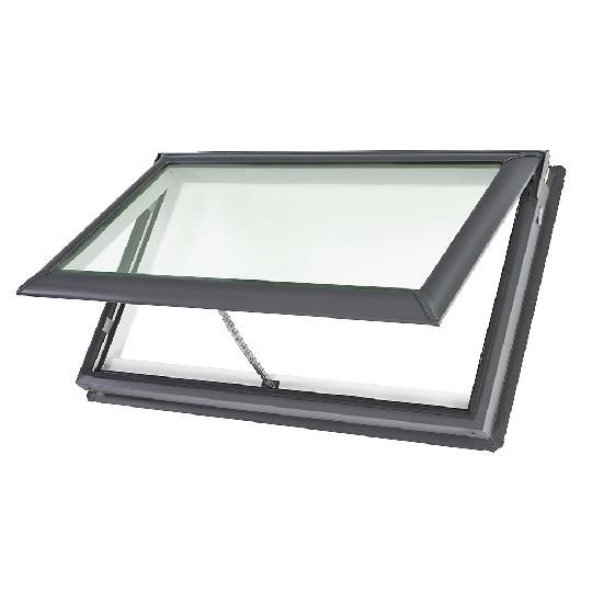 Solar Powered "Fresh Air" Deck-Mounted Skylight with Aluminum Cladding & Laminated Low-E3 Glass