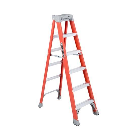 6' Fiberglass Step Ladder - 300 Pound Load Capacity