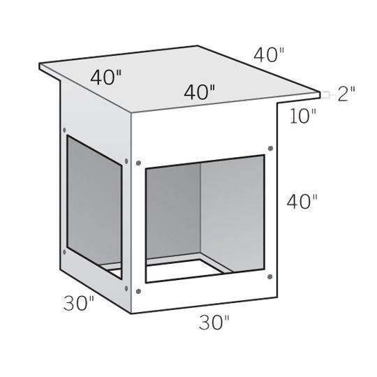 90° Corner Bar Height with 10" Cantilever