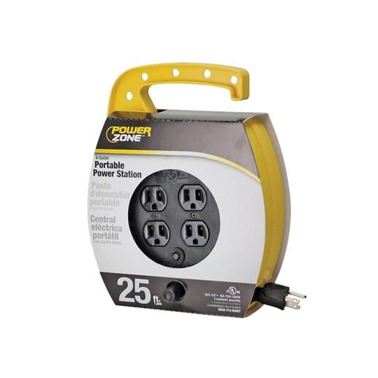 16/3 x 25' Extension Cord Reel with 4 Outlets