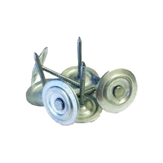 1" ElectroGalvanized Ring Shank Round Metal Cap Roofing Nails 25 Lb