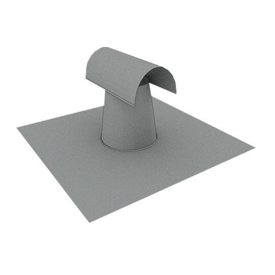 4" Galvanized Roof Jack TTop with End Caps 12/12 & Shake Base