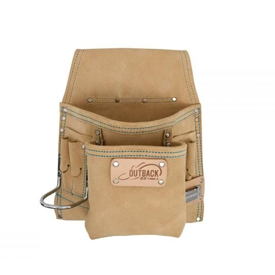 Trade 8-Pocket Tool/Fastener Pouch, Suede Leather