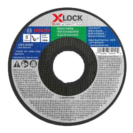5" x 1/16" X-LOCK Arbor Type 1A (ISO 41) 24 Grit Masonry Cutting Abrasive Wheel