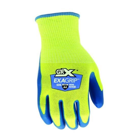 Large Exagrip&trade; Latex Coated Cut Series Gloves ANSI A4