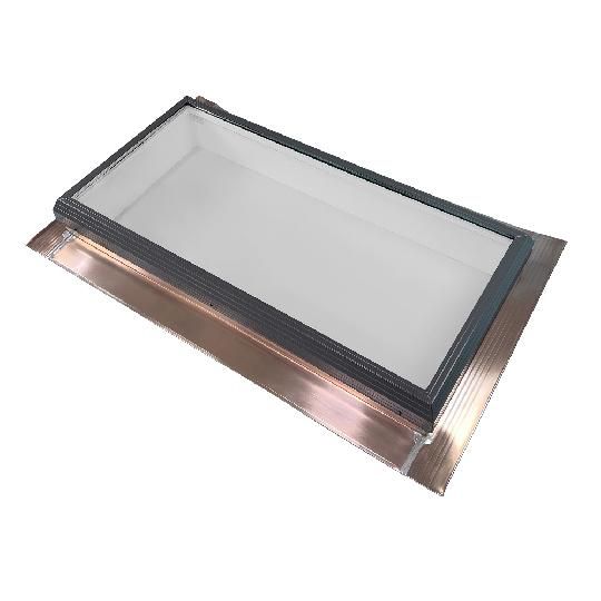 Thermo-Lit Fixed Pan-Flashed Skylight with Copper Cladding & Tempered Low-E2 Glass