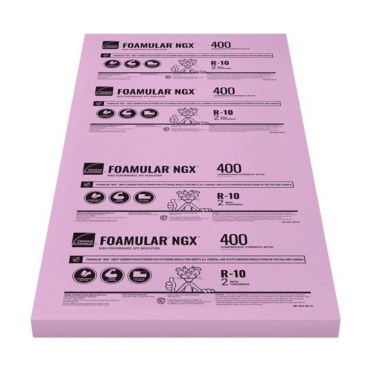 2" x 4' x 8' FOAMULAR&reg; NGX&trade; 400 Scored Square Edge (SSE) Extruded Polystyrene (XPS) Rigid Foam Insulation