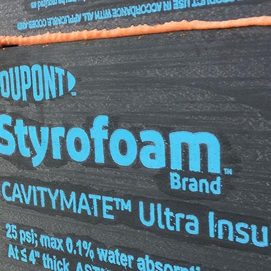 Styrofoam&trade; Brand Cavitymate&trade; Ultra XPS Foam Insulation