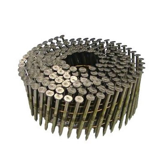 2-3/8" x .113 Pro-Fit 15&deg; Round Head Wire Coil Collated Nails, Smooth Shank, Brite Coating - Carton of 3,000