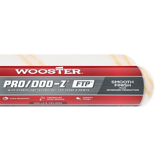 WOOSTER Paint Roller Cover: 9 In Lg, 3/16 In Nap Size, Woven Fabric