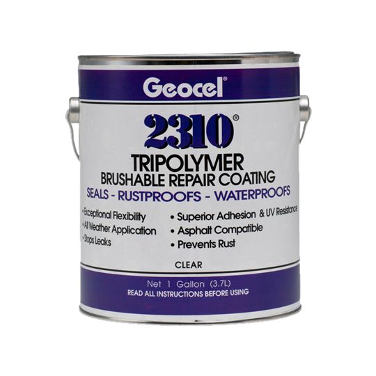Geocel 2310 Tripolymer Brushable Repair Coating - 1 Gallon Can Crystal Clear