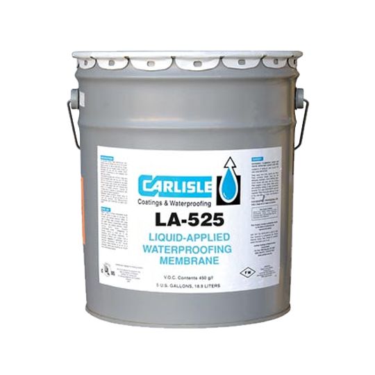 Carlisle Coatings & Waterproofing 525-V Vertical Liquid-Applied Waterproofing Membrane - 5 Gallon Pail Black