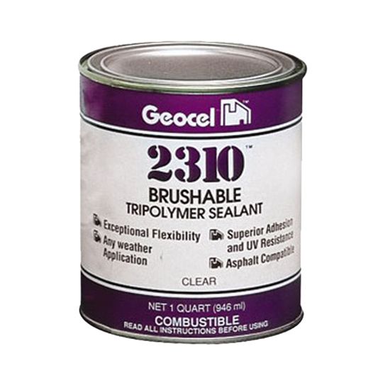 Geocel 2310 Tripolymer Brushable Repair Coating - 1 Quart Can Crystal Clear