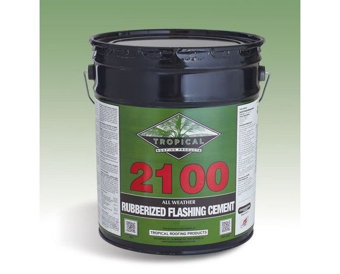 Tropical Roofing Products 2100 All Weather Rubberized Flashing Cement - Trowel Grade - 3 Gallon Pail