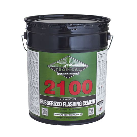 Tropical Roofing Products 2100 All Weather Rubberized Flashing Cement - Trowel Grade - 5 Gallon Pail