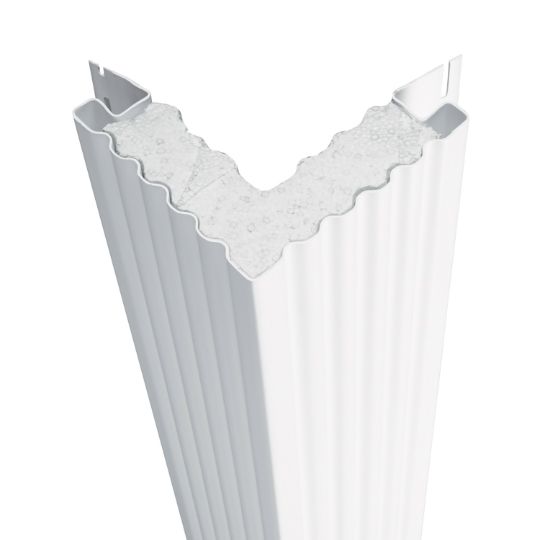 CertainTeed Siding Fluted SuperCorner&trade; with Foam Insert - Matte Finish Colonial White