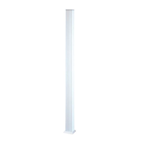 Poly Rail 4" x 4" x 10' Fluted Column Clad Post Wrap Gloss White