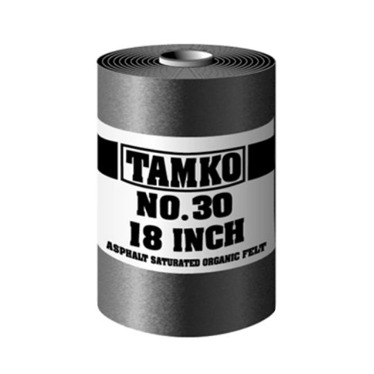 TAMKO No. 30 18" Asphalt Saturated Organic Shake Felt - 1 SQ. Roll