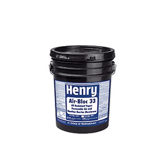 Henry Company Air-Bloc 33MR UV-Resistant, Vapor Permeable Air and Weather Barrier Membrane - 55 Gallon Drum Black