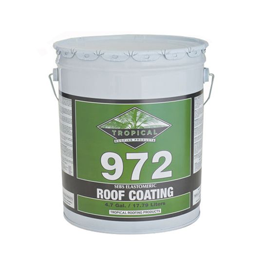 Tropical Roofing Products 972 SEBS Elastomeric Roof Coating - 5 Gallon Pail Grey