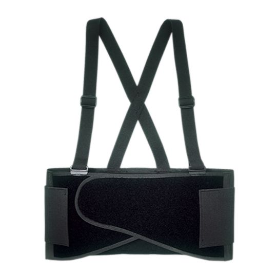 Custom LeatherCraft X-Large Elastic Back Support Belt with Suspenders Black