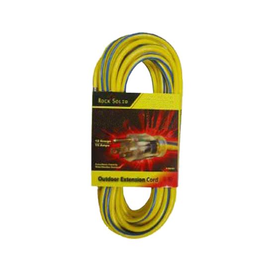 C&R Manufacturing 100' 12/3 Gauge Single Tap Extension Cord Yellow/Blue