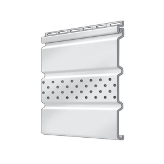 Royal Building Products Triple 4" Center Vented Soffit - Matte Finish White