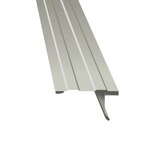Metal Sales 1-1/2 Commercial Aluminum D-Style Roof Edge with Hems Grey