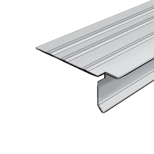 Quality Edge 1-1/2" x 12' TruEdge T-Style Pre-Notched Aluminum Drip Edge Herringbone