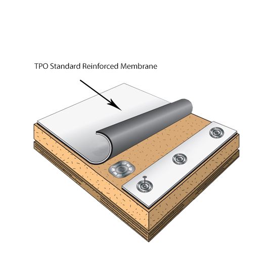 WeatherBond 45 mil 4' x 100' TPO Standard Reinforced Membrane White