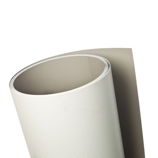 Quality Edge .019" x 24" x 50' TruCoil&reg; PVC Embossed Woodgrain Aluminum Trim Coil Victorian Grey