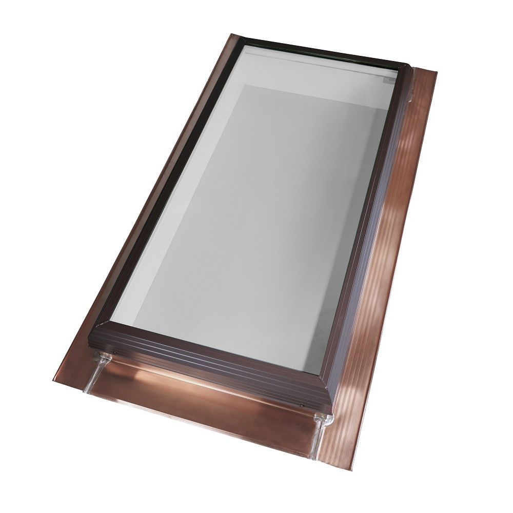 Velux 22-1/2" x 22-1/2" Thermo-Lit Fixed Pan-Flashed Skylight with Copper Cladding & Tempered Low-E2 Glass
