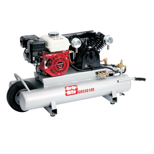 Grip-Rite 10 Gallon Honda Motor 5.5 HP Gas Wheelbarrow Compressor