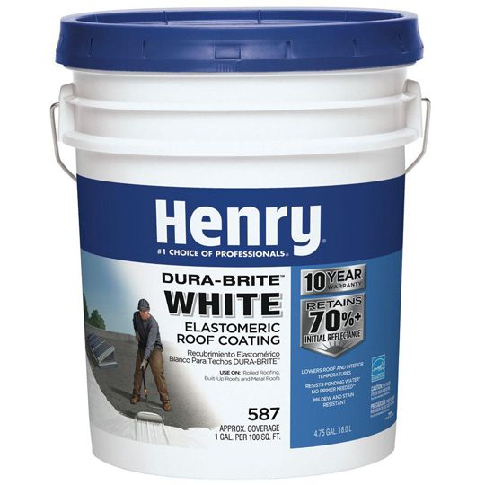 Henry Company 587 Dura-Brite Elastomeric Roof Coating - 5 Gallon Pail White