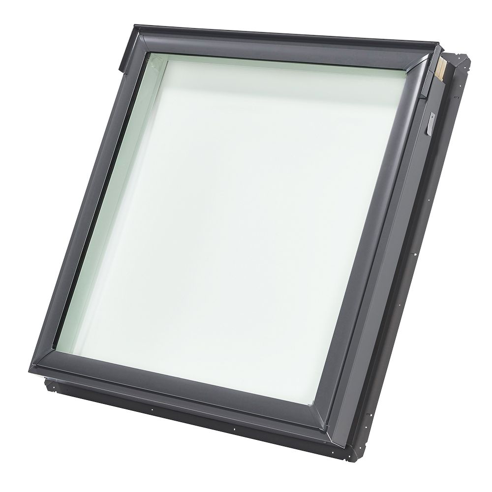 Velux 14-1/2" x 45-3/4" Fixed Deck-Mounted Skylight with Aluminum Cladding & Laminated Low-E3 Glass Stain Grade Wood