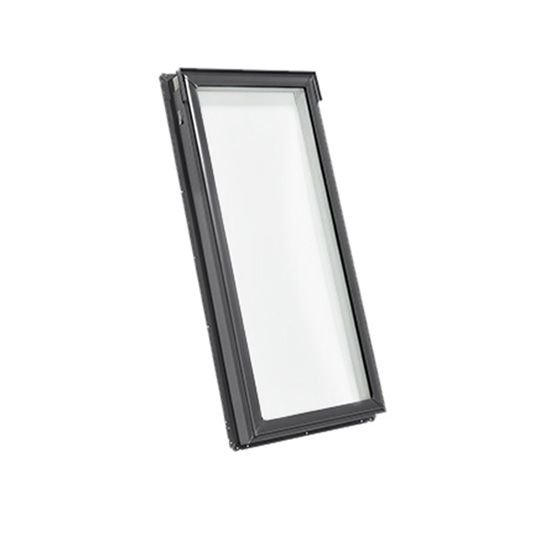 Velux 30-1/16" x 54-7/16" Rough Opening Fixed Deck Mounted Skylight with Aluminum Cladding and Laminated Low E3 Glass Stain Grade Wood