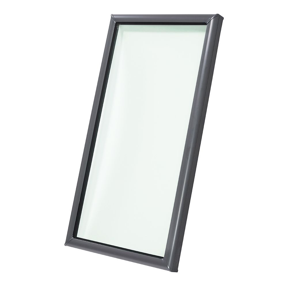 Velux 25-1/2" x 49-1/2" Fixed Curb-Mounted Skylight with Aluminum Cladding & Tempered Low-E3 Glass No Finish